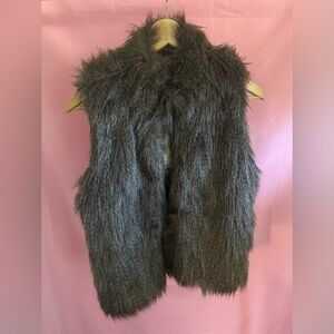 Ci Sono Charcoal Faux Fur Vest